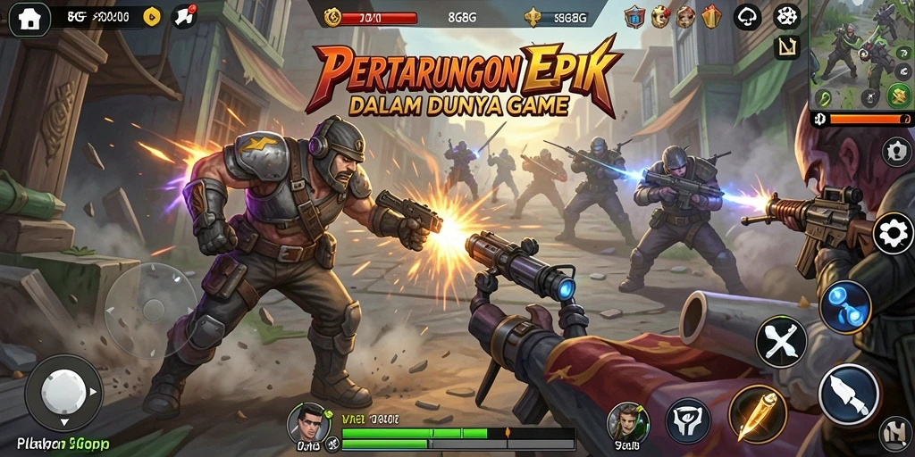 Screenshot gameplay 8G8G menampilkan pertarungan intens antar karakter.