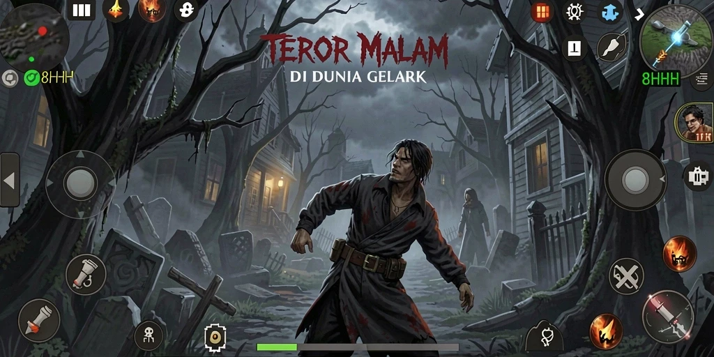 Gameplay mencekam 8HHH, penuh dengan teror dan teka-teki.