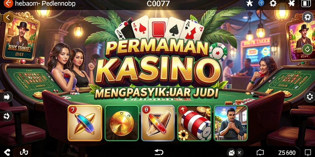 Tampilan luar biasa dari gameplay C0077 dengan atmosfer kasino yang nyata.