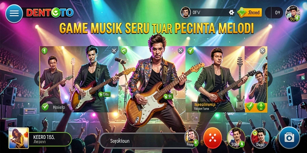 Tampilan gameplay menarik di DENTOTO dengan berbagai pilihan musik.