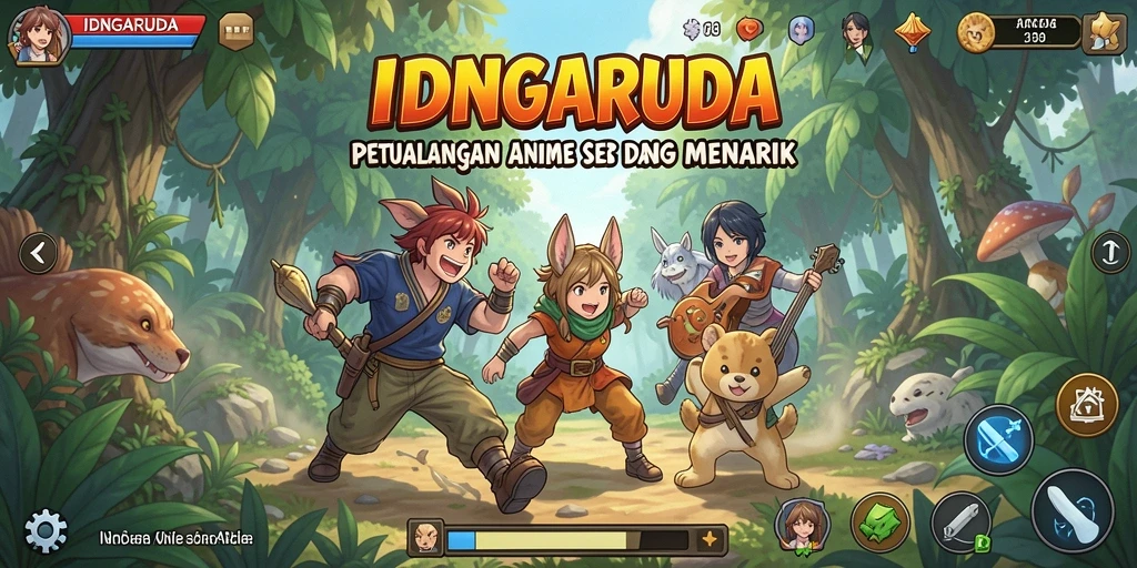 Tampilan screenshot IDNGARUDA menunjukkan pertarungan karakter yang dinamis.