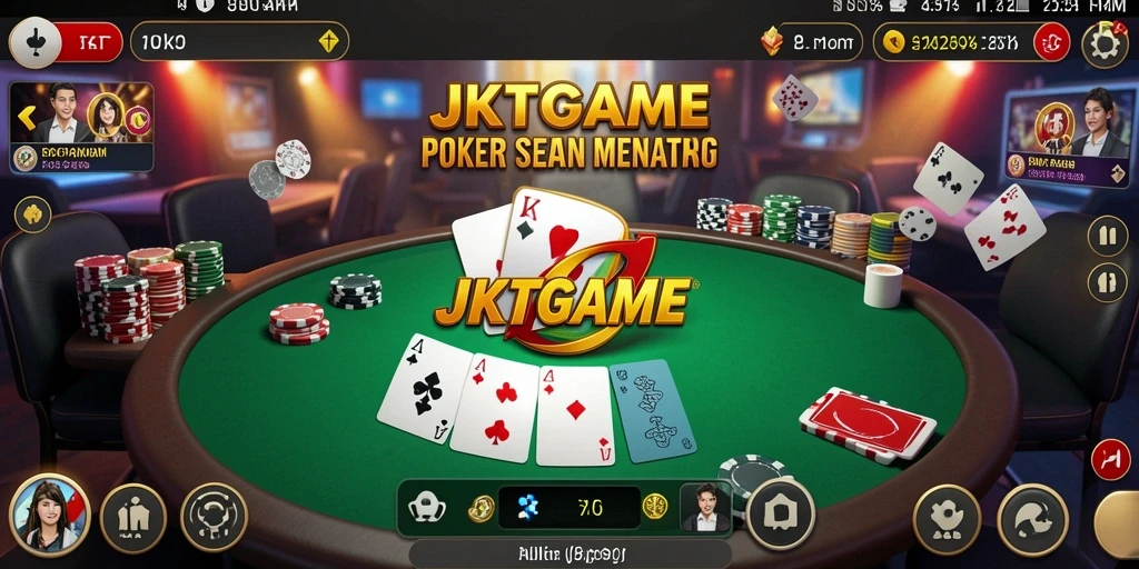 Tampilan menarik dari gameplay poker di JKTGAME.