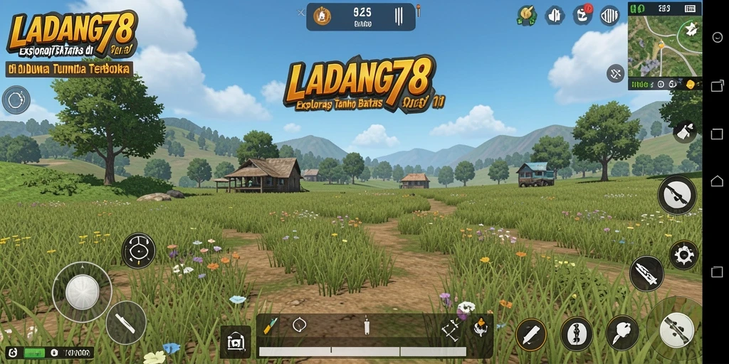 Screenshot gameplay Open World dari LADANG78 yang menampilkan kebebasan eksplorasi.