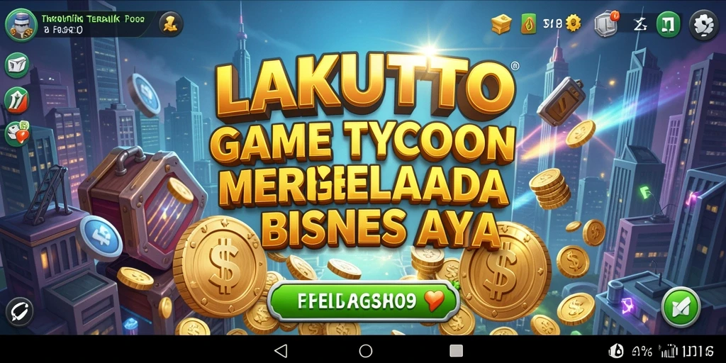 Tampilan gameplay <strong>LAKUTOTO</strong> menampilkan manajemen bisnis yang interaktif dan menarik.