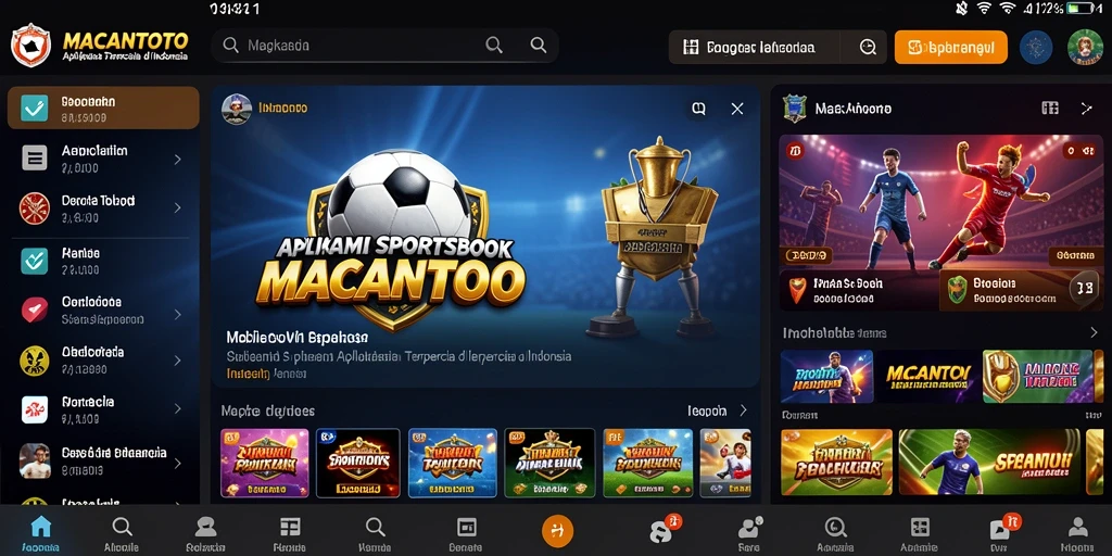 Tampilan utama gameplay aplikasi Sportsbook MACANTOTO.