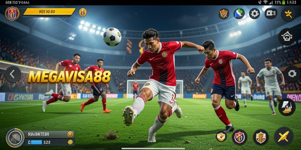 Tampilan gameplay seru di MEGAVISA88 dengan aksi olahraga yang menegangkan.