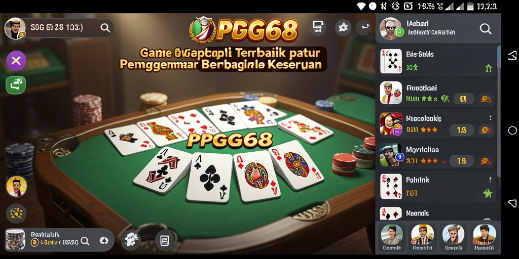 Tampilan gameplay Gaple yang seru dan interaktif di PGG68.