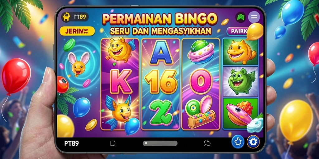 Tampilan gameplay seru dalam aplikasi Bingo PT89.