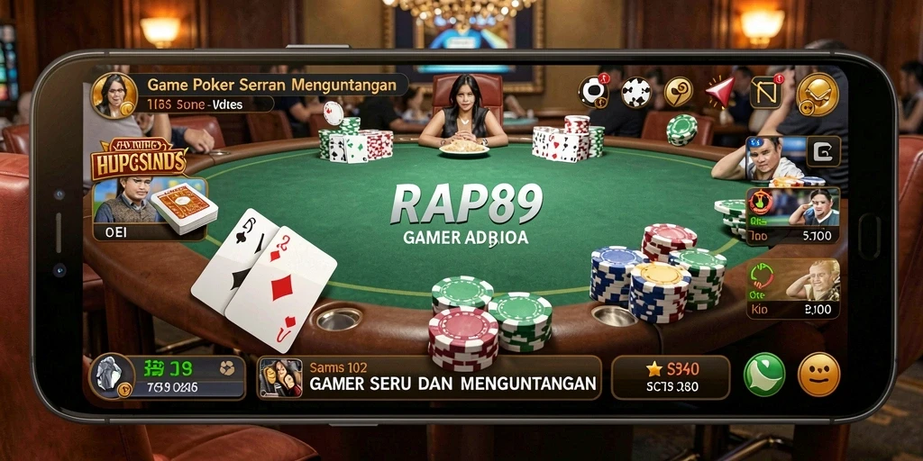 Tangkapan layar RAP89 menampilkan suasana seru permainan Poker.