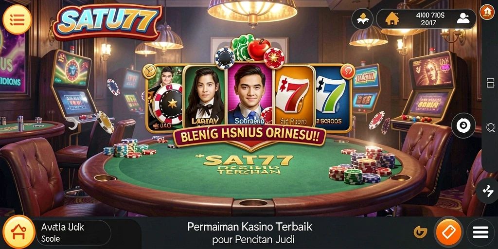 Tampilan gameplay Kasino yang seru dan mengasyikkan di SATU77.