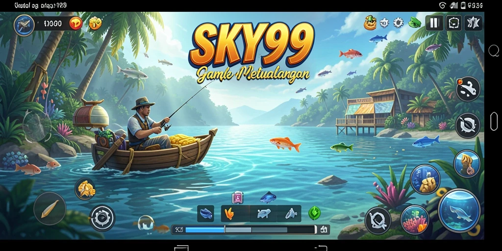 Tangkapan ikan berwarna-warni dalam gameplay SKY99 yang seru.