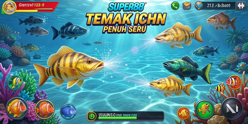 Tampilan gameplay <strong>SUPER88</strong> yang menampilkan serunya menembak ikan.