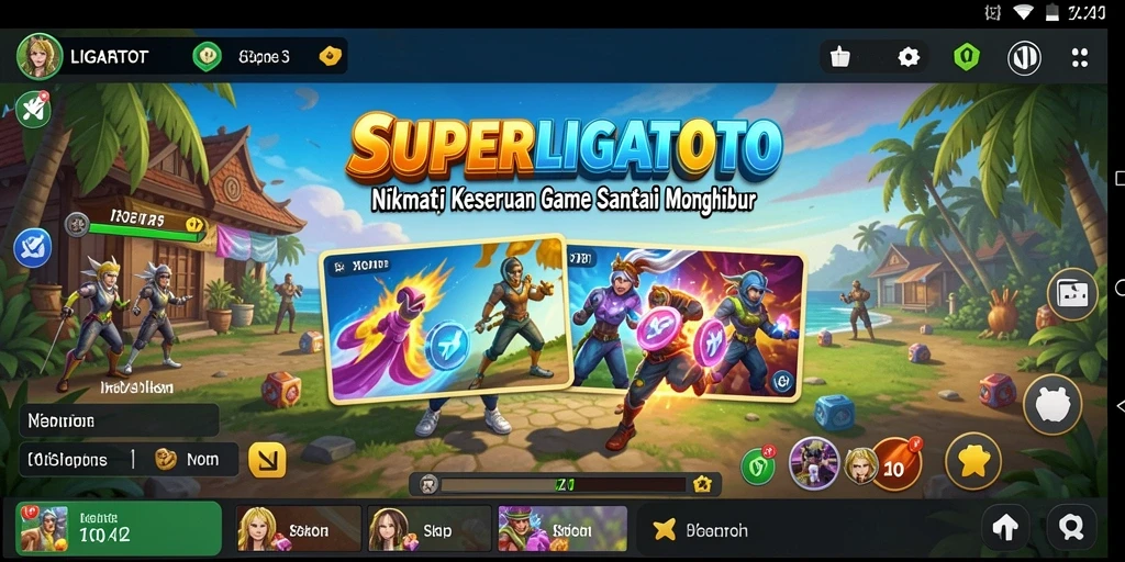 Tampilan gameplay <strong>SUPERLIGATOTO</strong> yang menarik dan interaktif.