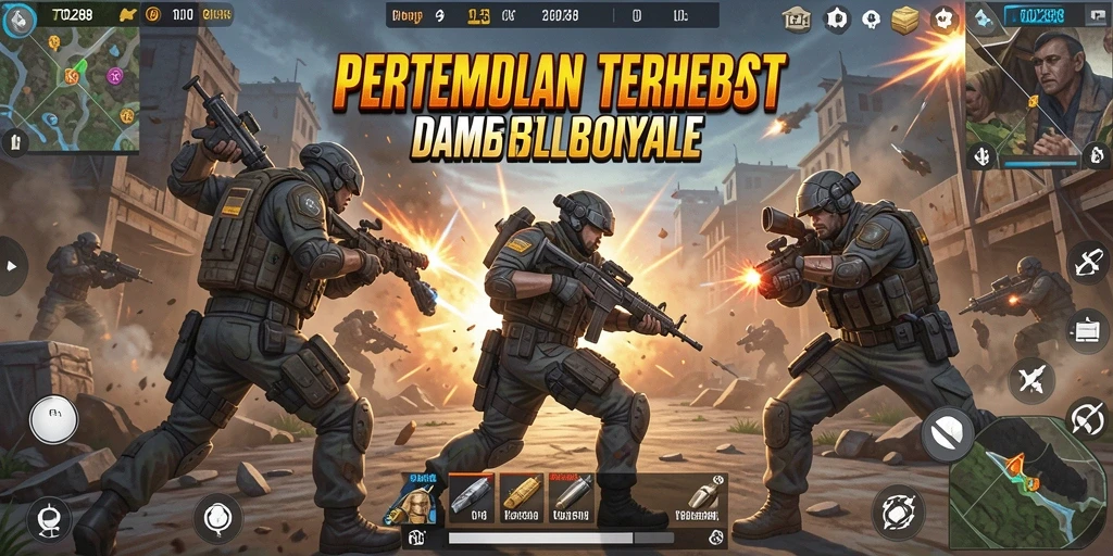 Tangkapan layar TO288 menunjukkan aksi seru dalam permainan Battle Royale.