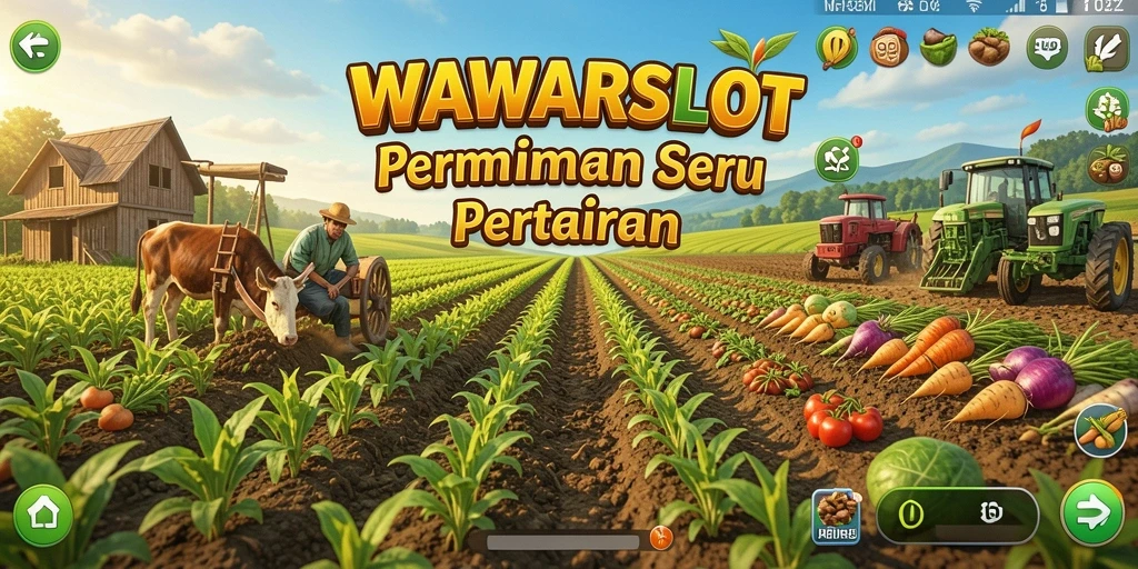 Tampilan gameplay seru bertema pertanian di WAWARSLOT.